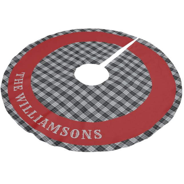custom family name christmas tree skirt (Angled)