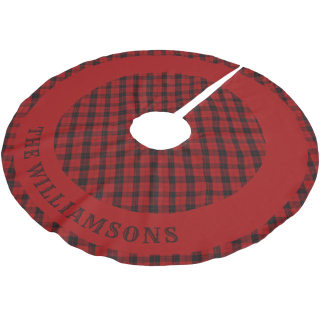 custom family name christmas tree skirt (Angled)