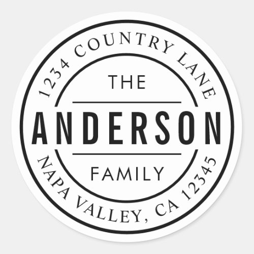 Custom Family Name  Create Your Own Return Addres Classic Round Sticker
