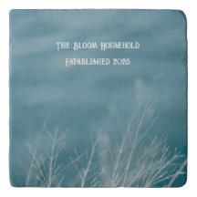 Custom Family Name & Date coastal Trivet