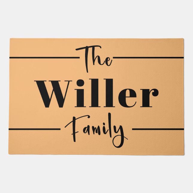 Custom Family Name Door Mat | Custom Wedding Gift (Front)