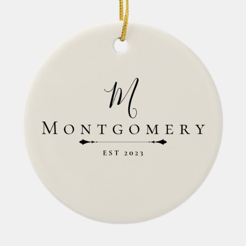 Custom Family Name & Est. Year  Gift Ceramic Ornament