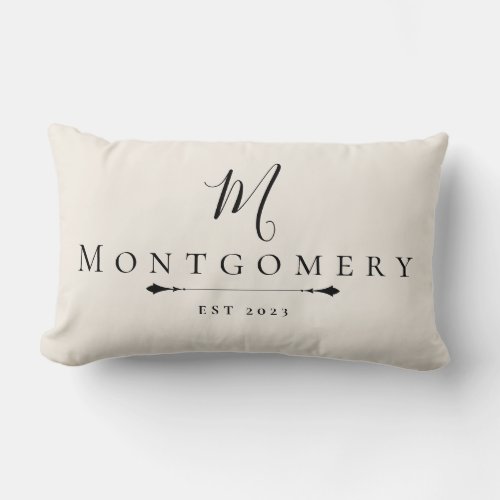 Custom Family Name & Est. Year Throw Pillow Gift
