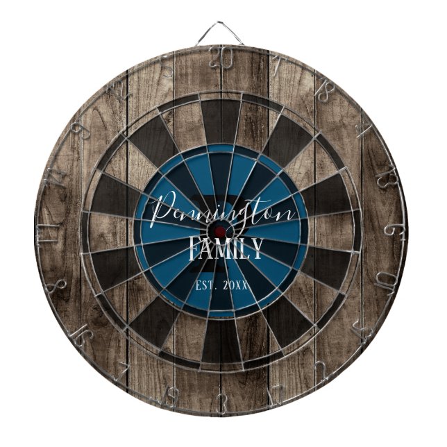Custom Family Name Established Date Dart Board (Front)