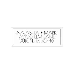 Custom Family Name Framed Return Address Modern Self-inking Stamp