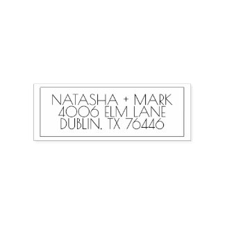 Custom Family Name Framed Return Address Modern Self-inking Stamp