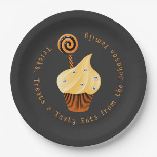 Custom Family Name Halloween Paper Plate