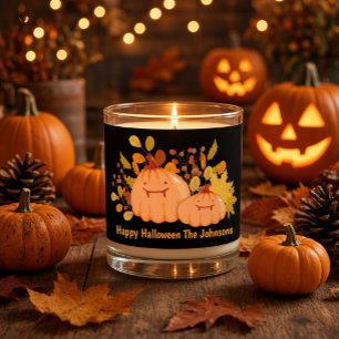 Custom Family Name Happy Halloween Scented Candle