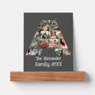 Custom Family Name Initial Monogram Photo Collage Picture Ledge