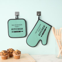 Custom Family Name Kitchen Template Green