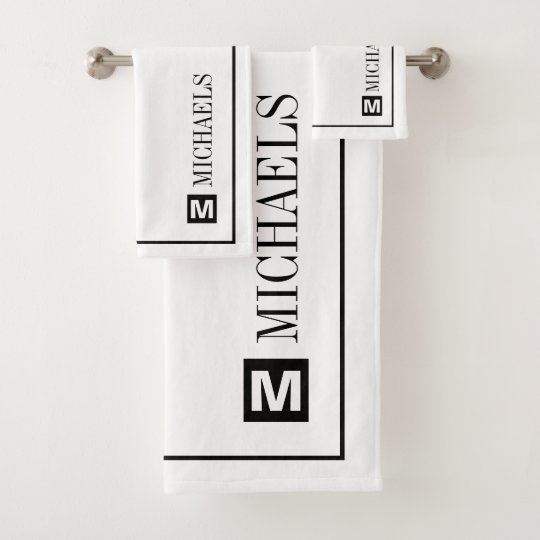 Custom family name monogram bathroom towel set | Zazzle.com