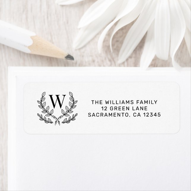 Custom Family Name Monogram Return Address Label (Insitu)