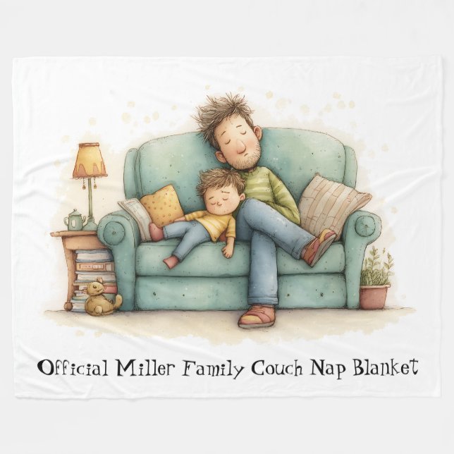 Custom Family Name Nap Blanket (Front (Horizontal))