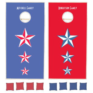 Custom Family Name Patriotic Cornhole Set
