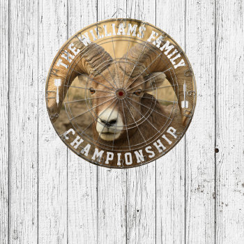 Custom Family Name Personalized Big Sheep Photo Dart Board by HasCreations at Zazzle
