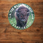 Custom Family Name Personalized Bison Photo Dart Board<br><div class="desc">Add your family name,  and easily create your personalized family name dartboard. Click the PERSONALIZE button to change the text color.</div>