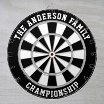 Custom Family Name Personalized Black Dartboard