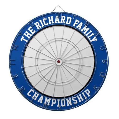 Custom Family Name Personalized Blue Dartboard