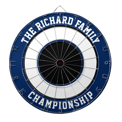 Custom Family Name Personalized Blue Dartboard