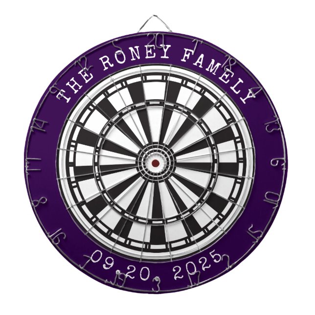 Custom Family Name Personalized Dartboards (Front)