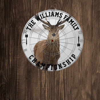 Custom Family Name Personalized Deer Photo Dart Board by HasCreations at Zazzle