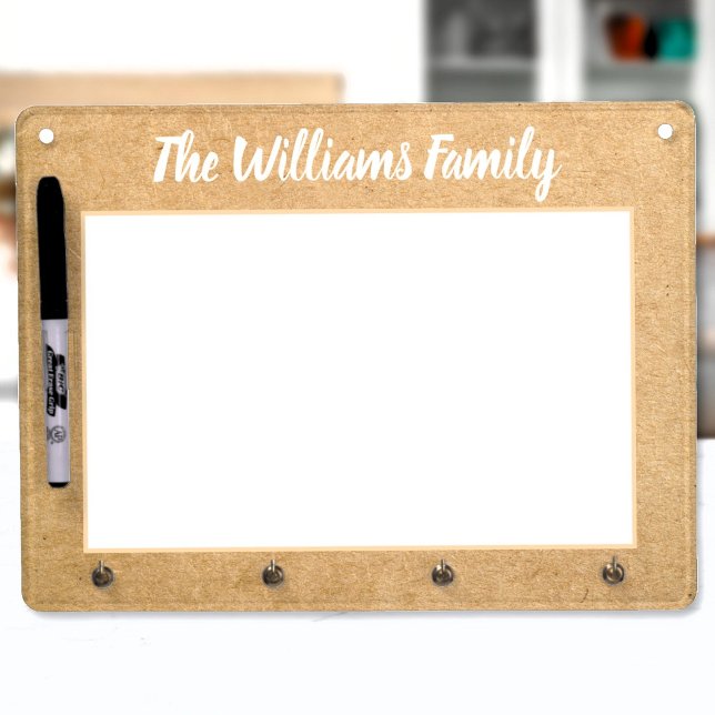 Custom Family Name Personalized Dry Erase Board With Keychain Holder (Creator Uploaded)