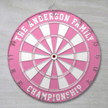 Custom Family Name Personalized Pink Dartboard