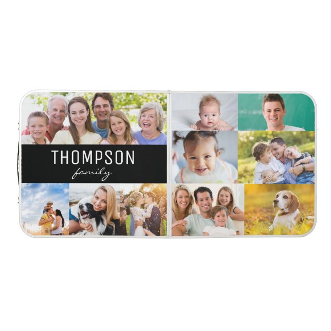 Custom Family Name Photo collage Beer Pong Table (Top)