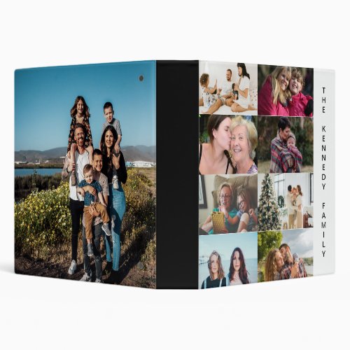 Custom family name photo collage create your own 3 ring binder