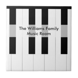 Custom Family Name Piano Keys Music Room Ceramic Tile