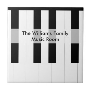 Custom Family Name Piano Keys Music Room Ceramic Tile