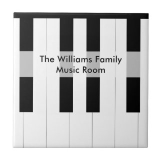 Custom Family Name Piano Keys Music Room Ceramic Tile