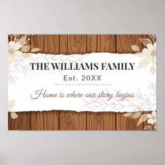 Custom Family Name Poster Farmhouse Style