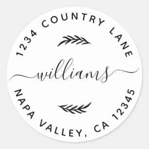Custom Family Name Return Address Classic Round Sticker