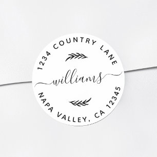 Custom Family Name Return Address Classic Round Sticker
