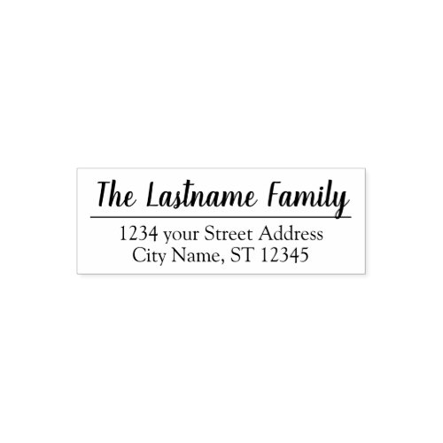 Custom Family Name _ Return Address Modern Script Self_inking Stamp