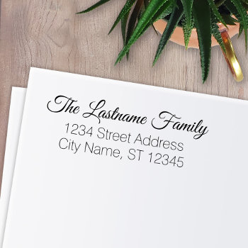 Custom Family Name Return Address Script Mod Vibes Self-inking Stamp by BusinessStationery at Zazzle