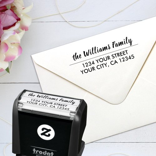 Custom Family Name Return Address Self_inking Stamp