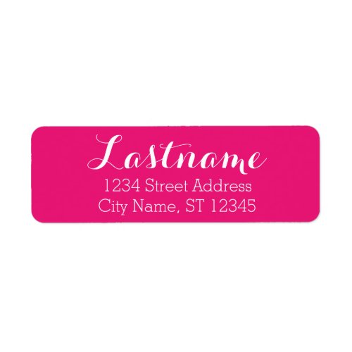 Custom Family Name Return Address Whimsy Hot Pink Label