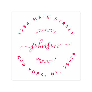 Custom Family Name Round Return Address Self-inking Stamp