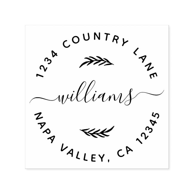 Custom Family Name Round Return Address Self-inking Stamp
