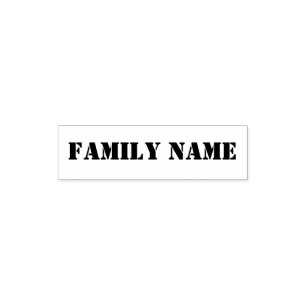Custom family name rubber stamp