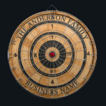 Custom Family Name Rustic  Dartboard<br><div class="desc">A dartboard is a popular recreational and competitive game that provides hours of fun for players of all ages and skill levels. Typically made from sisal fibers, cork, or electronic components, dartboards are designed to withstand the impact of darts while offering precise scoring zones. Standard dartboards feature a circular design...</div>