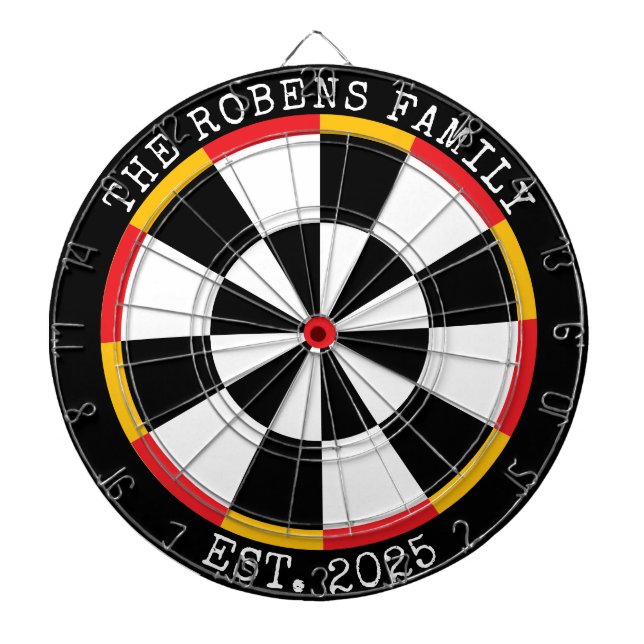 Custom Family Name Rustic Dartboard (Front)