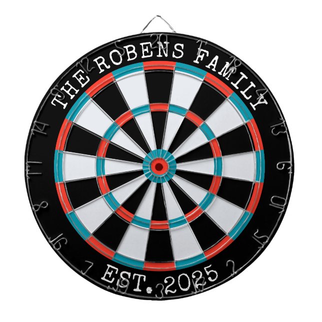 Custom Family Name Rustic Dartboard (Front)
