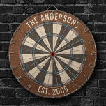 Custom Family Name Rustic Dartboard<br><div class="desc">Personalize this Dartboard with your family name and established date. Designed for you by Blackberry Boulevard.</div>