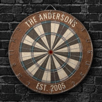 Custom Family Name Rustic Dartboard