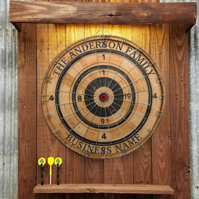Custom Family Name Rustic  Dartboard (Creator Uploaded)