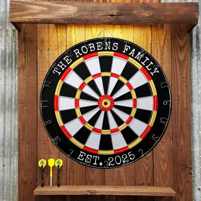 Custom Family Name Rustic multiple colors Dart Board (Creator Uploaded)