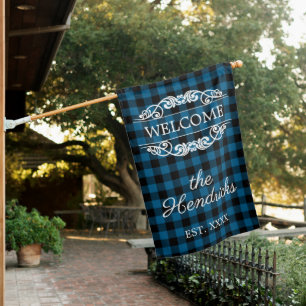 Custom Family Name Rustic Vintage Welcome House Fl Flag